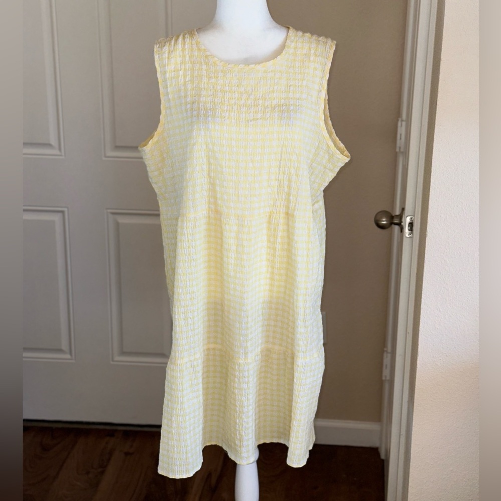 Chloe + Rene Yellow Plaid Dress Size XL - Picture 4 of 11